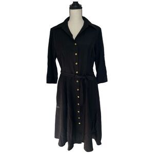 NWT SHARAGANO TIE WAIST KNEE SHIRTDRESS SZ 4